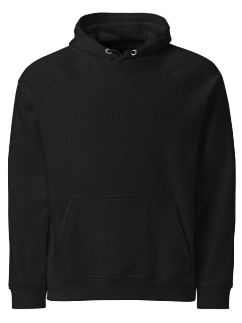 unisex-eco-raglan-hoodie-black-front-6919b01e0a1d0.jpg Lieblingshoodie mit Huhn (Bio)