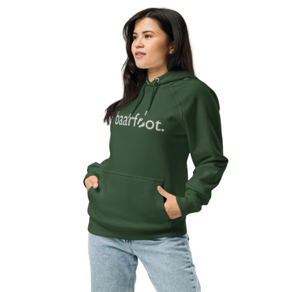 unisex-eco-raglan-hoodie-bottle-green-left-front-6919b38ad0c93-1.jpg Lieblingshoodie mit Huhn (Bio)