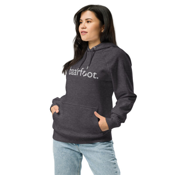 unisex-eco-raglan-hoodie-charcoal-melange-left-front-6919b38ace9bf-1.jpg Lieblingshoodie mit Huhn (Bio)